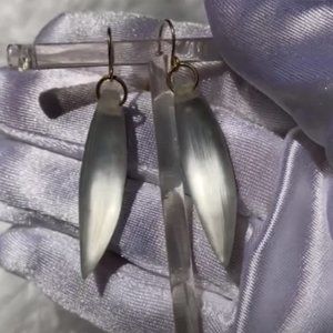 Vintage Alexis Bittar SLIVER lucite earrings in white color with 10K gold hooks